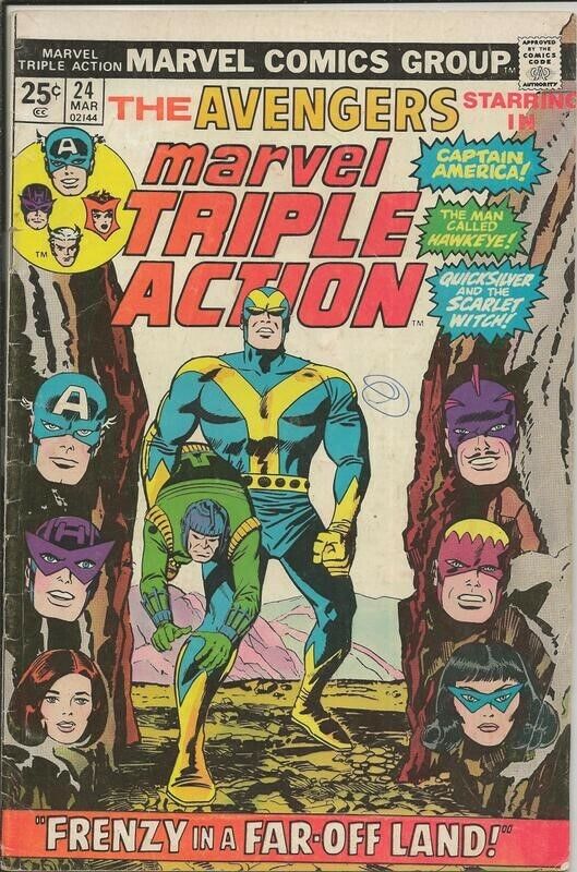 Marvel Triple Action #24 VINTAGE 1975 Marvel Comics Reprints Avengers 30