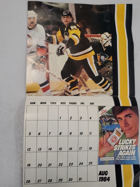 VINTAGE 1983-84 Pittsburgh Penguins Lucky Strike Cigarettes Calendar