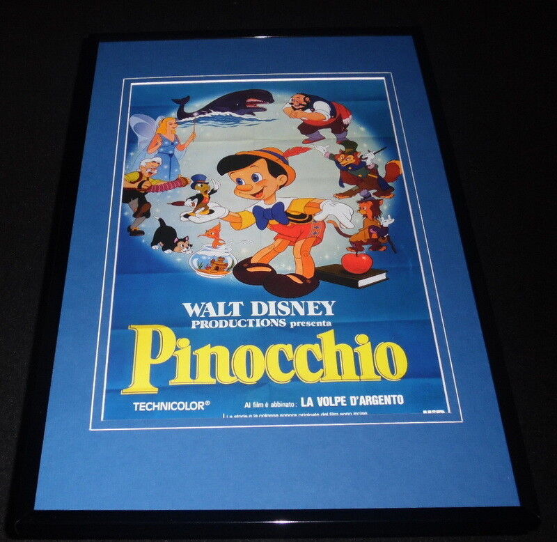 Pinocchio Italian Framed 11x17 Repro Poster Display Dickie Jones