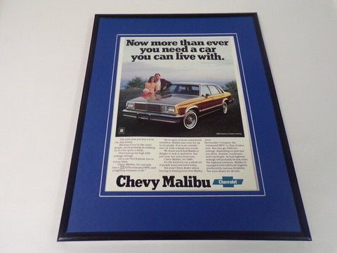 1980 Chevy Malibu Framed 11x14 ORIGINAL Vintage Advertisement