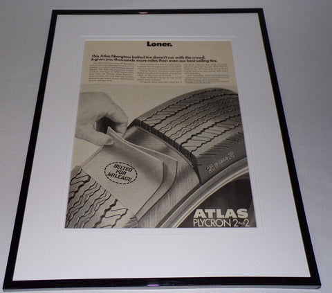 1959 Atlas Plycron Tires 11x14 Framed ORIGINAL Vintage Advertisement 