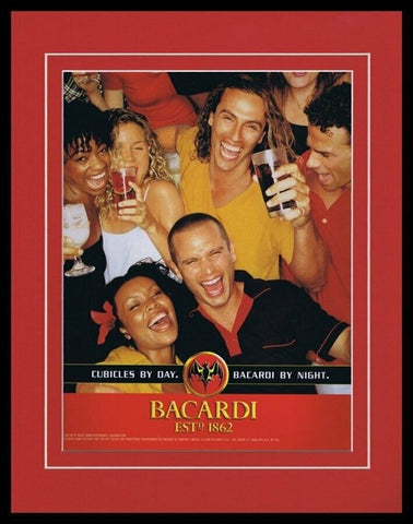 2000 Bacardi by Night Rum Framed 11x14 ORIGINAL Vintage Advertisement