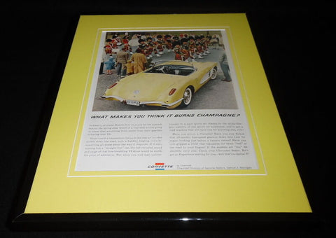 1959 Corvette V8 11x14 Framed ORIGINAL Vintage Advertisement 