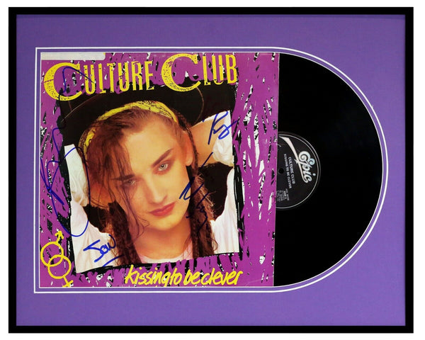 Culture Club Group Signed Framed 1982 Kissing to Be Clever Record Display 