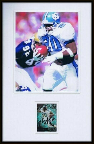 Natrone Means Signed Framed 11x17 Photo Display Chargers North Carolina UNC