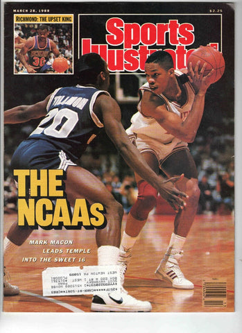 Mar 28 1988 Sports Illustrated Magazine Mark Macon Temple