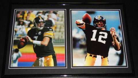 Terry Bradshaw & Ben Roethlisberger Framed 11x17 Photo Set Steelers