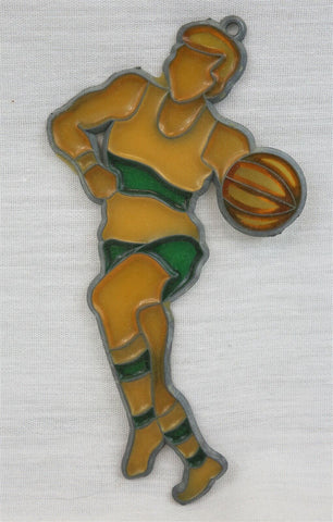 VINTAGE Basketball Player Suncatcher Ornament