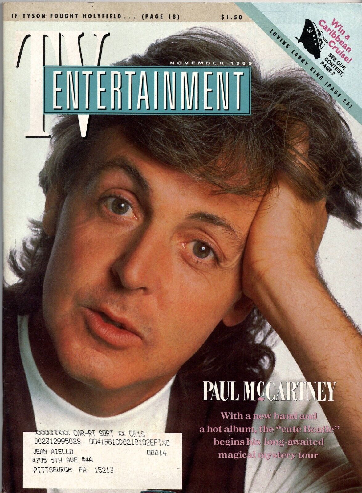 VINTAGE 1989 TV Entertainment Magazine Paul McCartney Beatles