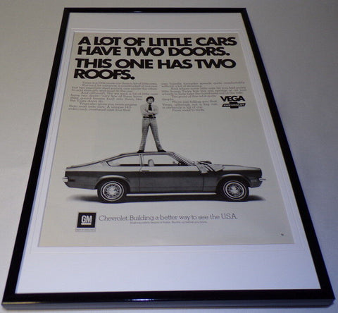 1972 Chevrolet Vega Framed 11x17 ORIGINAL Vintage Advertising Poster