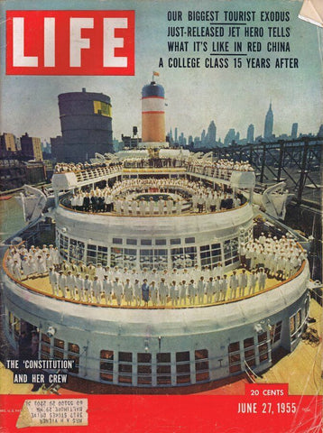 ORIGINAL Vintage Life Magazine June 27 1955 USS Constitution