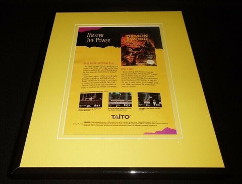 Demon Sword 1989 Nintendo NES 11x14 Framed ORIGINAL Vintage Advertisement