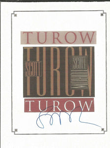 Author Scott Turow Signed Promotional Postcard Card Presumed Innocent