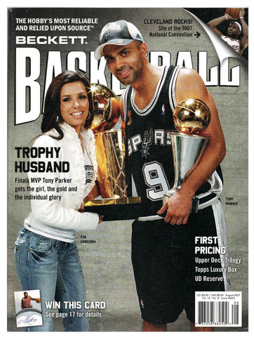 Aug 2007 Beckett Basketball Magazine Tony Parker Eva Longoria Spurs