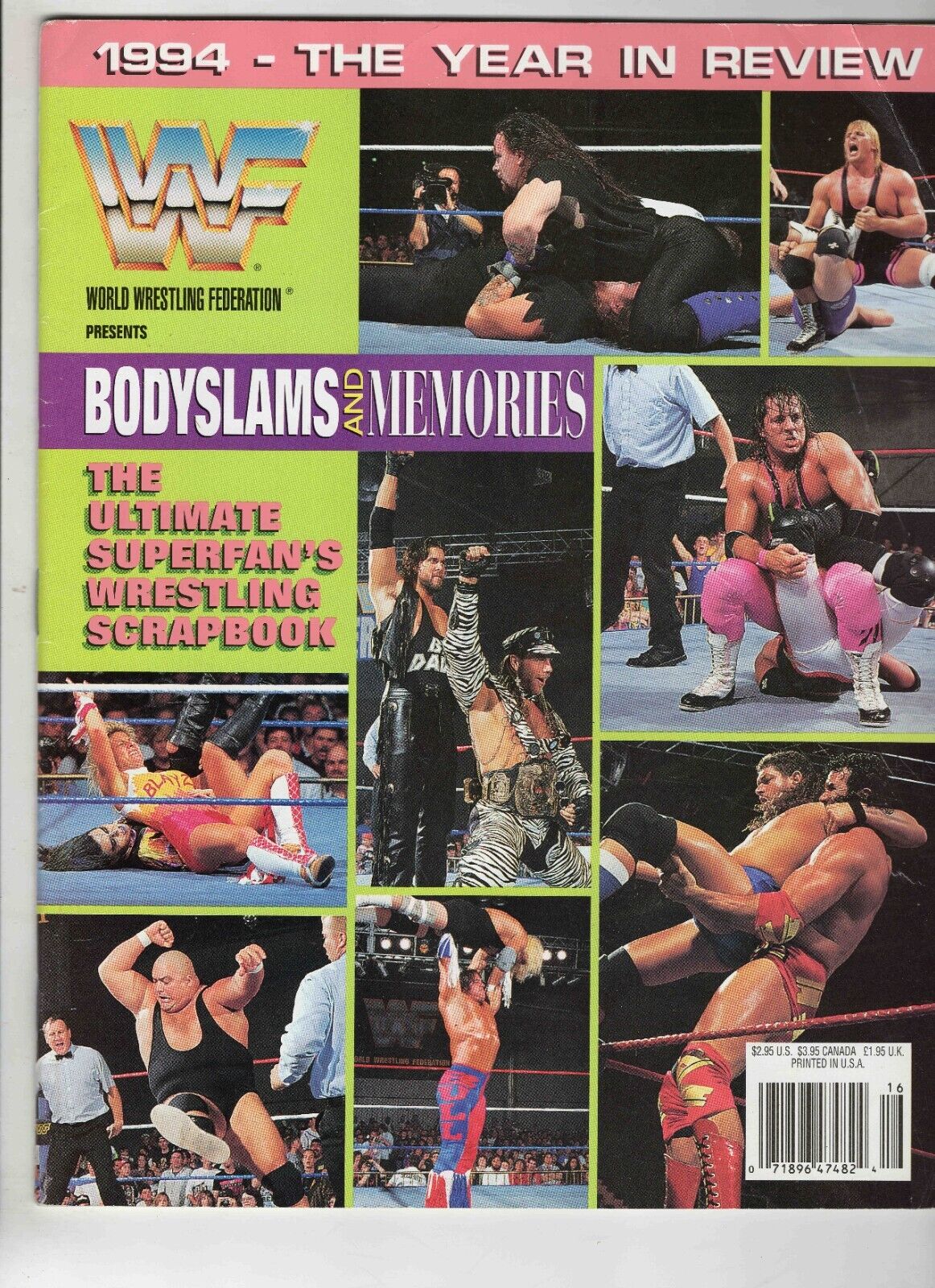 1994 WWF Bodyslams and Memories Scrapbook Undertaker Shawn Michaels Bret Hart