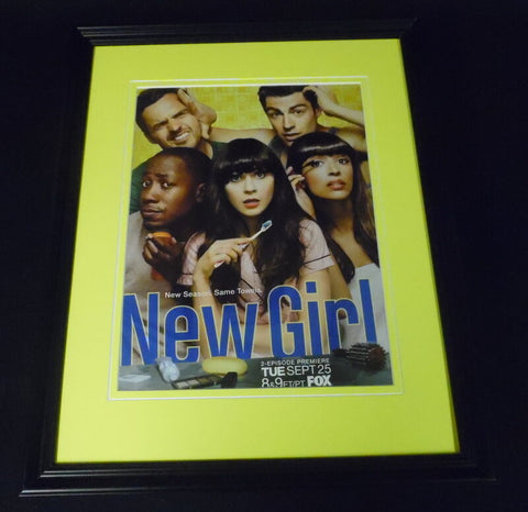 New Girl 2011 Premiere Framed 11x14 ORIGINAL Advertisement Fox Zooey Deschanel