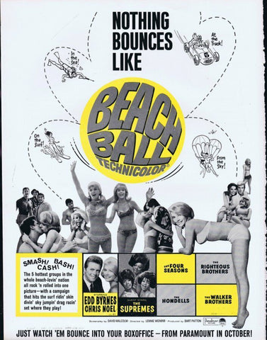 Beach Ball 1965 ORIGINAL Vintage 9x12 Industry Ad Edd Byrnes Chris Noel Supremes