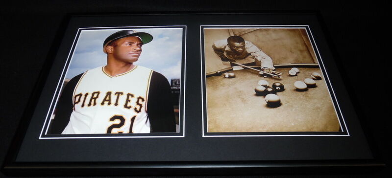 Roberto Clemente Framed 12x18 Photo Set Pirates shooting pool