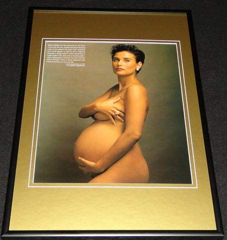 Demi Moore 1991 Pregnant Framed 12x18 Photo Display