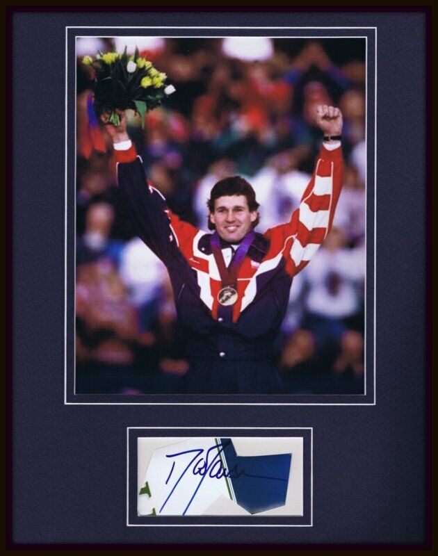 Dan Jansen Signed Framed 11x14 Photo Display JSA Olympian