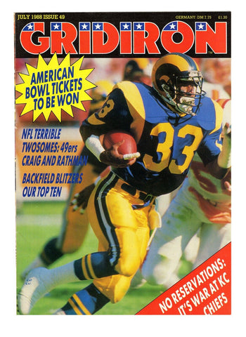  VINTAGE July 1988 NFL Gridiron Magazine Charles White Rams