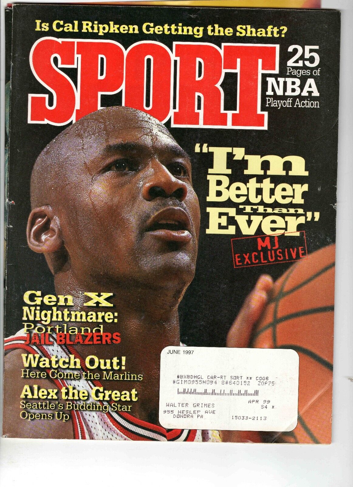 June 1997 Sport Magazine Michael Jordan Portland Jailblazers