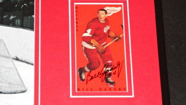 Bill Gadsby Signed Framed 11x17 Photo Display Red Wings 