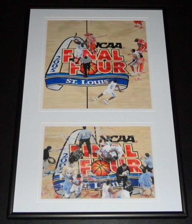 2005 North Carolina NCAA Champs Framed 12x18 Photo Set Pregame & Postgame