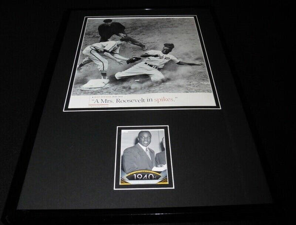 Jackie Robinson 11x17 Framed Topps Card & Dodgers Photo Display