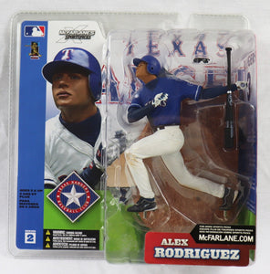 VINTAGE 2002 McFarlane Series 8 Alex Rodriguez Action Figure Rangers Blue