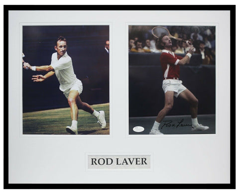 Rod Laver Signed Framed 16x20 Photo Set JSA 