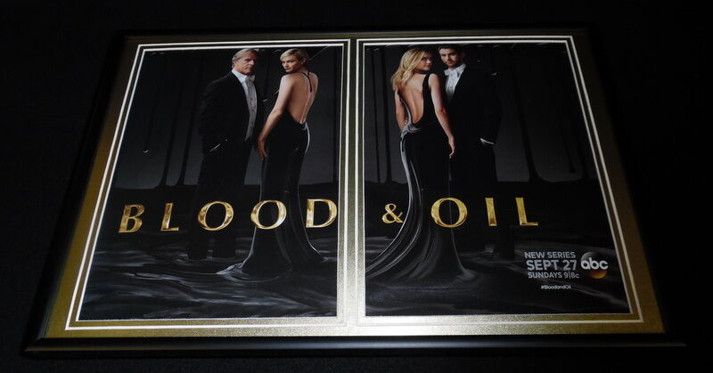 Blood & Oil 2015 ABC Framed 12x18 ORIGINAL Advertising Display Amber Valleta B