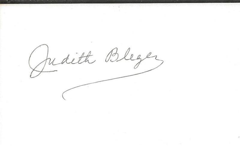 Judith Blegen Signed 3x5 Index Card JSA