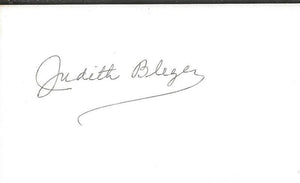 Judith Blegen Signed 3x5 Index Card JSA