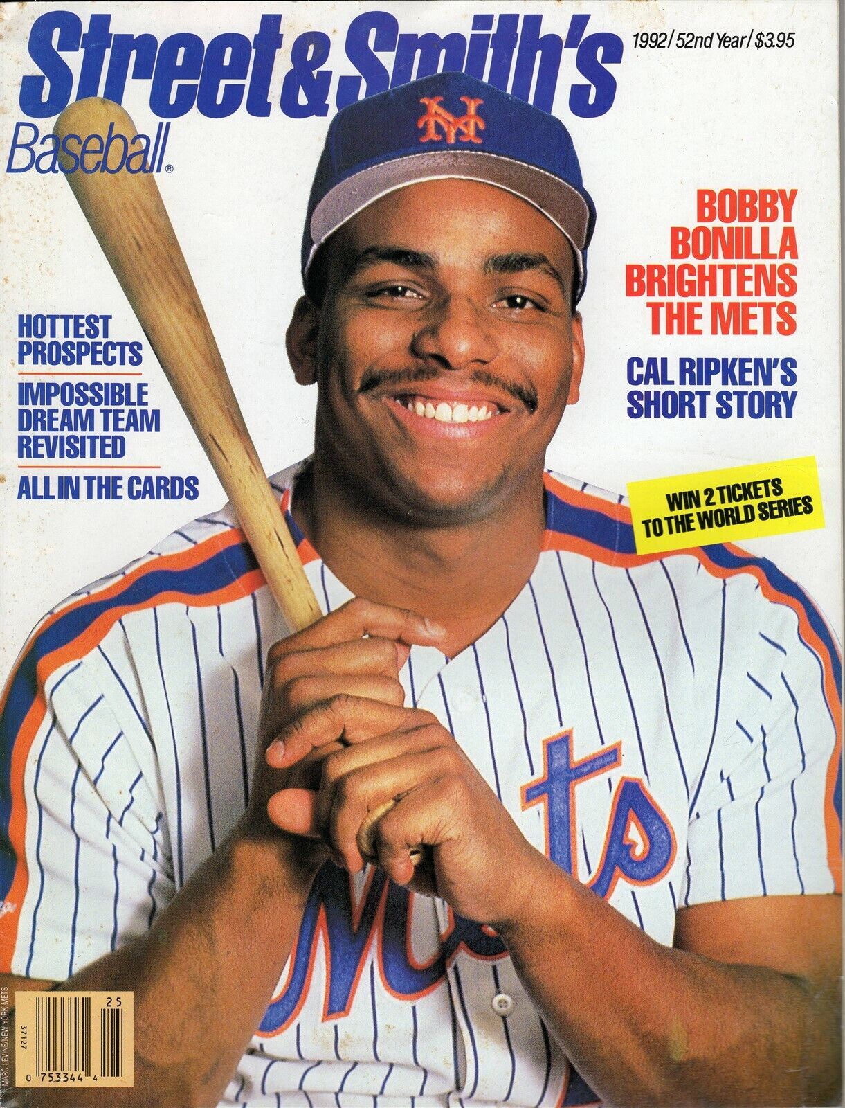  VINTAGE 1992 Street & Smith Baseball Magazine Bobby Bonilla Joins Mets