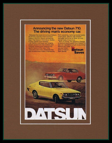 1974 Datsun 710 Framed 11x14 ORIGINAL Vintage Advertisement 