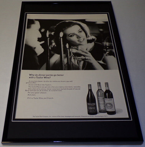 1965 Taylor Burgundy Wine Framed 11x17 ORIGINAL Vintage Advertisin​g Poster 