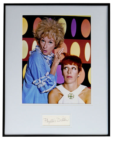 Phyllis Diller Signed Framed 16x20 Photo Display w/ Carol Burnett