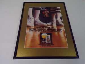 Red Auerbach 1982 Miller Lite Beer Framed 11x14 ORIGINAL Vintage Advertisement