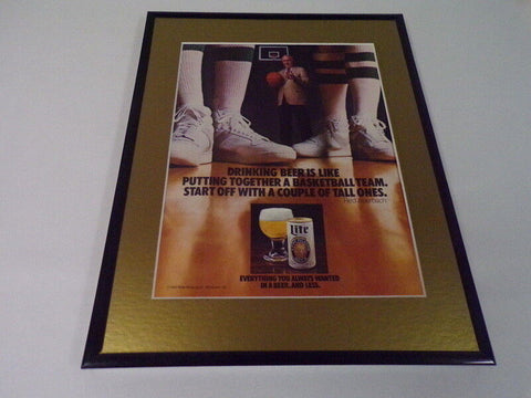 Red Auerbach 1982 Miller Lite Beer Framed 11x14 ORIGINAL Vintage Advertisement