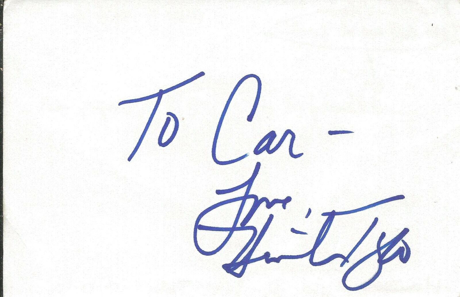 Hunter Tylo Signed 4x6 Index Card Bold & The Beautiful