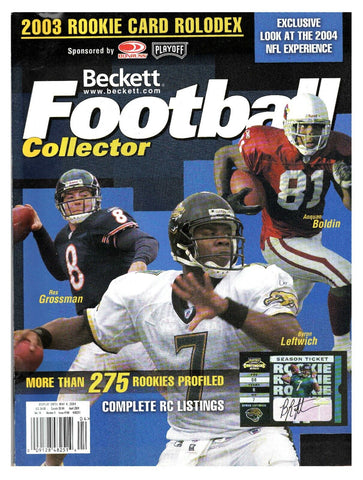 VINTAGE Apr 2004 Beckett Football Magazine Byron Leftwich Anquan Boldin