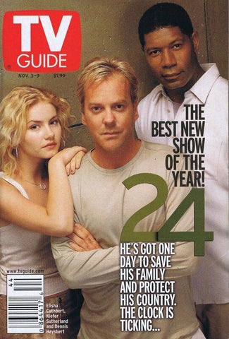 ORIGINAL Vintage Nov 3 2001 TV Guide No Label 24 Cast Kiefer Sutherland 