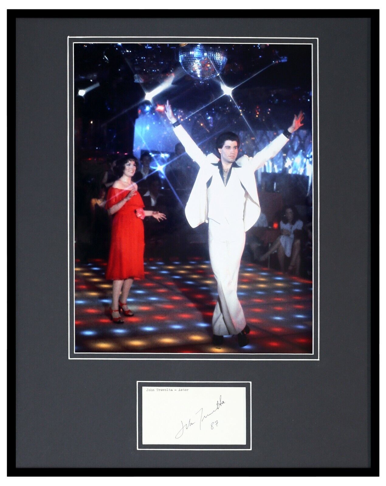 John Travolta 1987 Signed Framed 16x20 Photo Display Saturday Night Fever