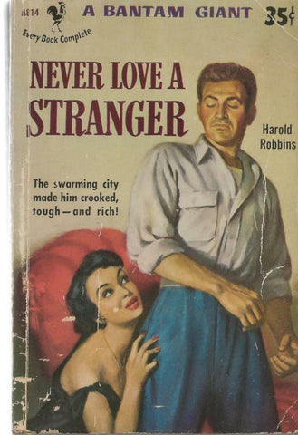 ORIGINAL Vintage 1950 Never Love a Stranger Paperback Book Harold Robbins GGA