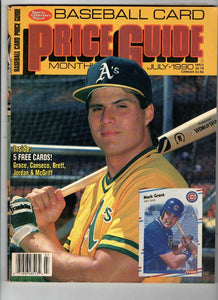 VINTAGE July 1990 Baseball Card Price Guide Magazine Jose Canseco