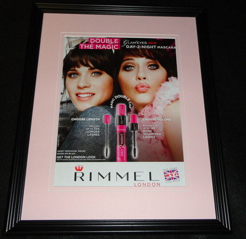 Zooey Deschanel 2011 Rimel London Lashes 11x14 Framed ORIGINAL Advertisement