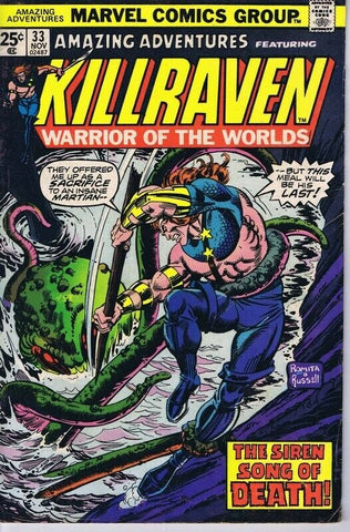 Amazing Adventures #33 ORIGINAL Vintage 1975 Marvel Comics Killraven