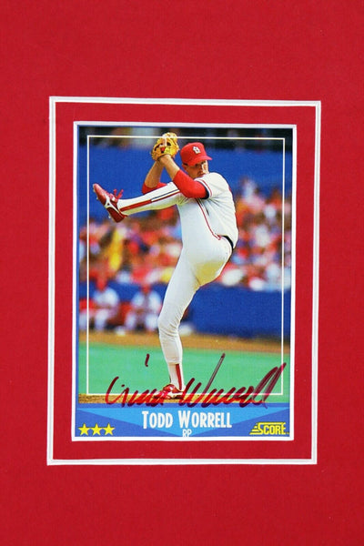 Todd Worrell Signed Framed 11x17 Photo Display Cardinals 1985 World Series