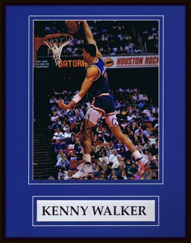 Kenny Sky Walker Signed Framed 11x14 Dunk Photo Display NY Knicks